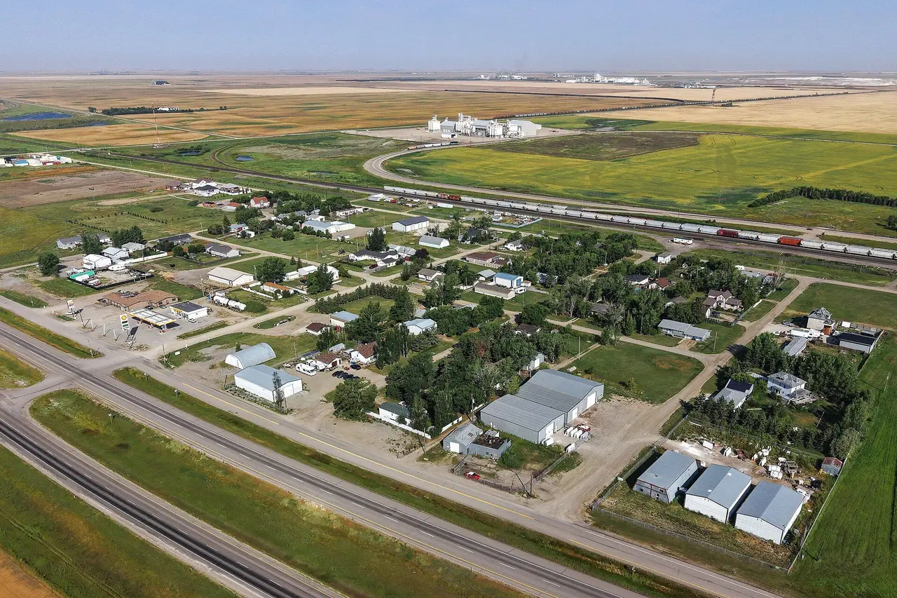 Aerial view of Belle Plaine, about 2020