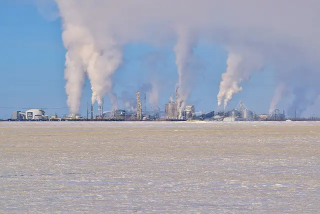 Yara Belle Plaine fertilizer plant in winter